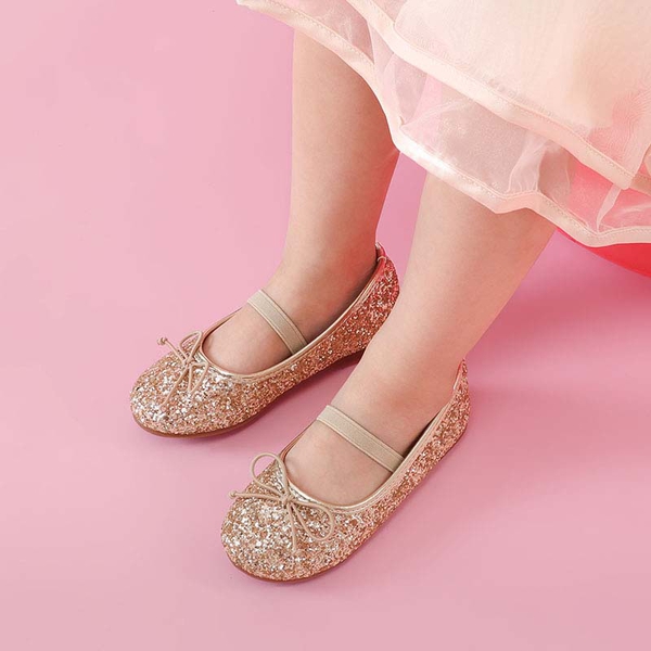 Girl's Ballerina Flat Shoes - CHAMPAGNE - 4